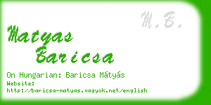 matyas baricsa business card